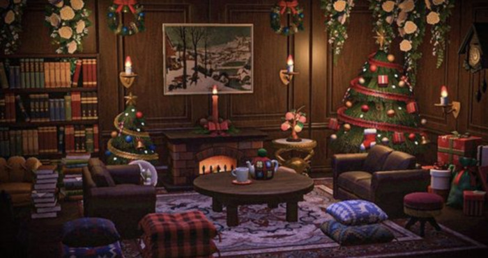 Animal Crossing Christmas Ideas - Cozy living room