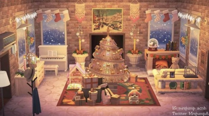 Animal Crossing Christmas Ideas - Gold living room