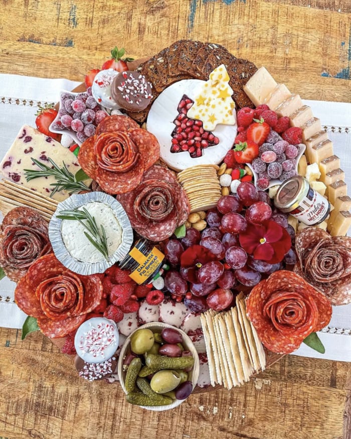 Christmas Charcuterie Boards - colorful cheese plate