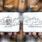 Gifts for Men - Engraved couple ski mugs