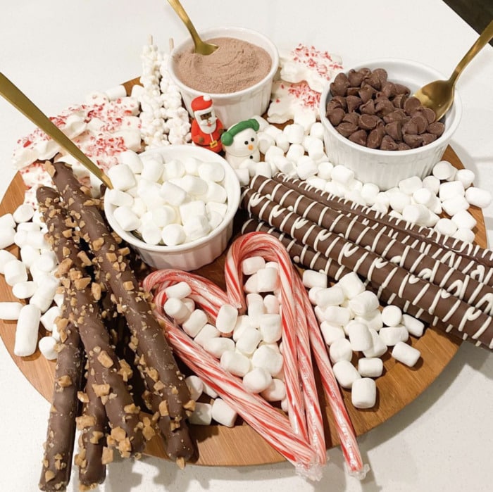 Hot Chocolate Charcuterie Boards - marshmallows galore