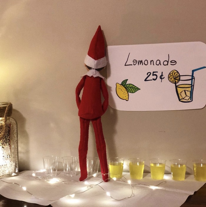Naughty Elf on the Shelf - Lemonade peeing