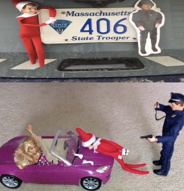 Naughty Elf on the Shelf - under arrest