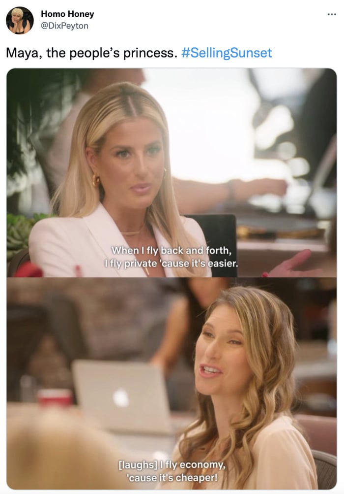 Selling Sunset Season 4 Tweets Memes - Maya