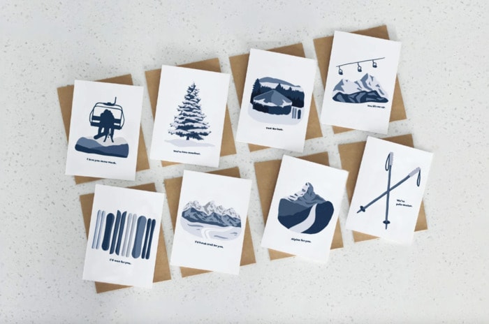 Snow Puns - eight cards