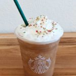 Starbucks Sugar Cookie Frappuccino - overhead with straw