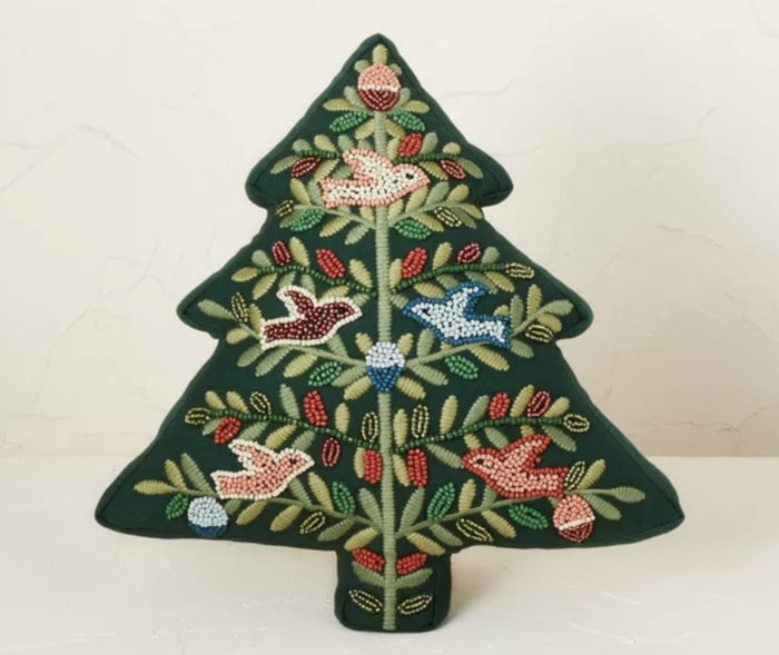 Target Christmas Decorations - embroidered tree pillow