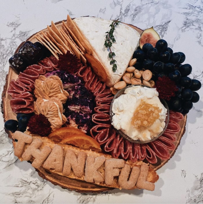 Thanksgiving Charcuterie Boards - Thankful cookie plate