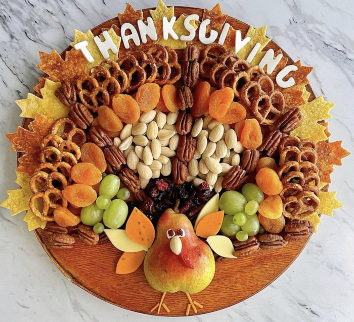 Thanksgiving Charcuterie Boards - Turkey snack plate