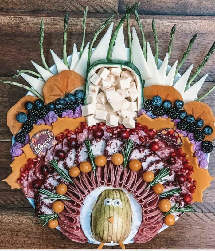 Thanksgiving Charcuterie Boards - Turkey plate
