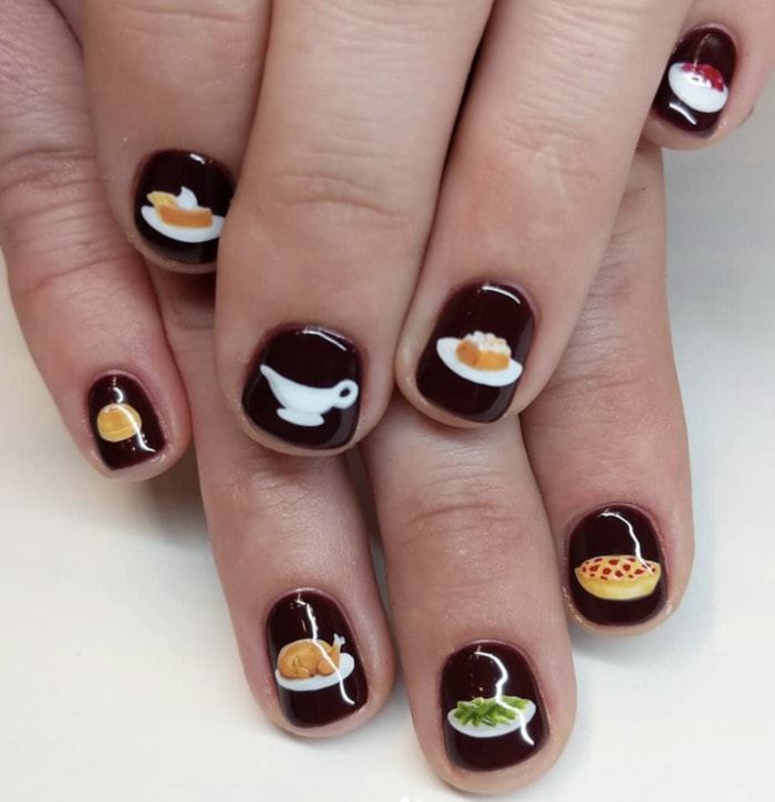Thanksgiving Nail Designs - Side Dishes