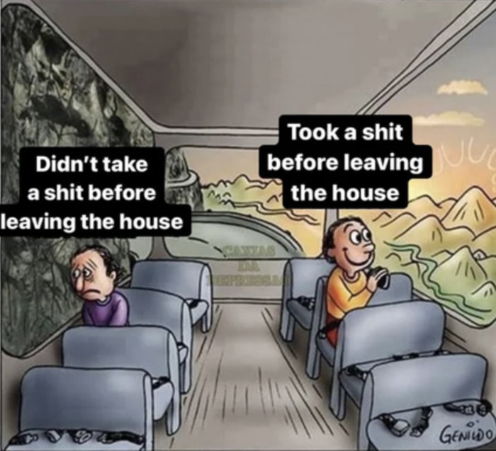 Two Guys on a Bus Meme - pooping