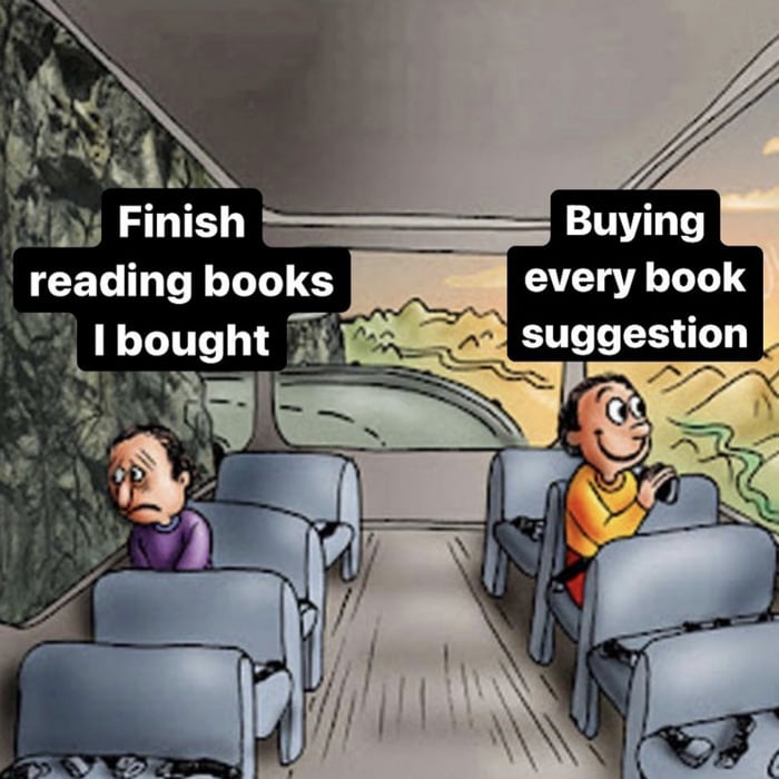 Two Guys on a Bus Meme - books