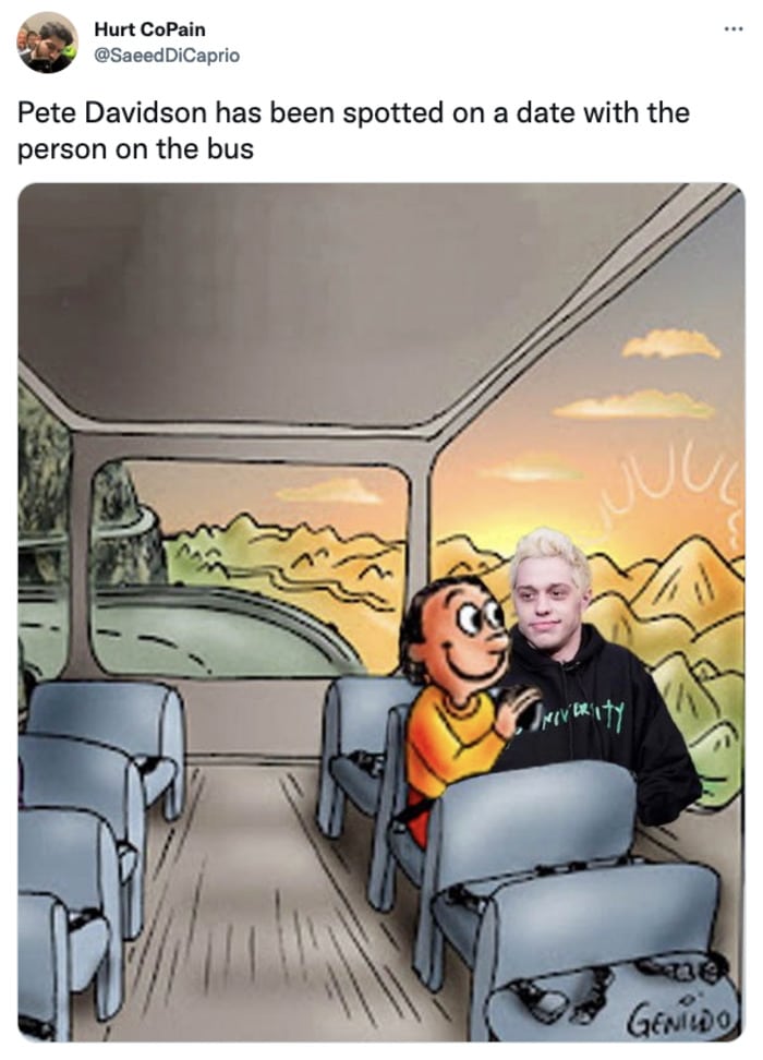 Two Guys on a Bus Meme - Pete Davidson
