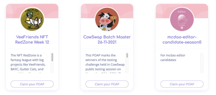 What is a POAP - Website Screenshot Gallery