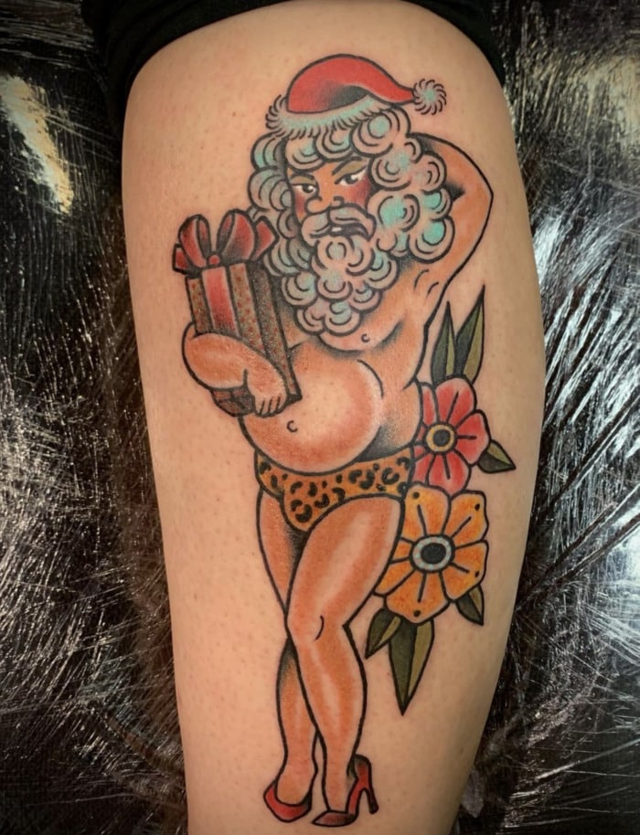 Bad Christmas Tattoos - sexy Santa