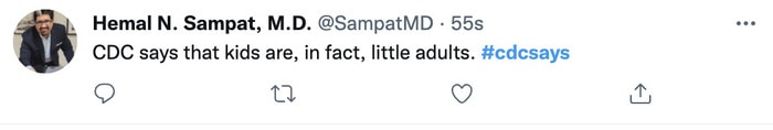 CDC Says Tweets - kids are little adults