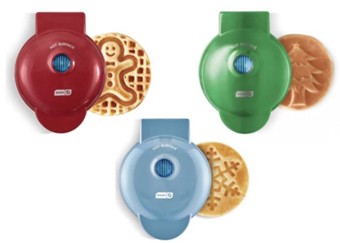 Dash Holiday Mini Maker Set of 4, Heart, Gingerbread and Christmas Tree  Mini Waffle Maker