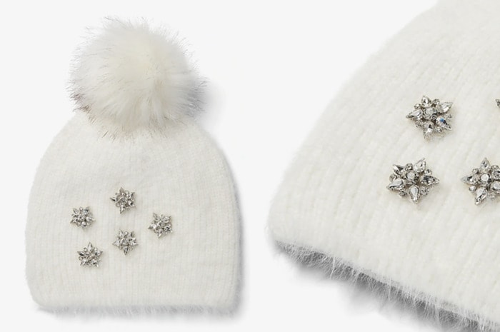 Gifts for Wife - Express Rhinestone Embellished Pom Beanie