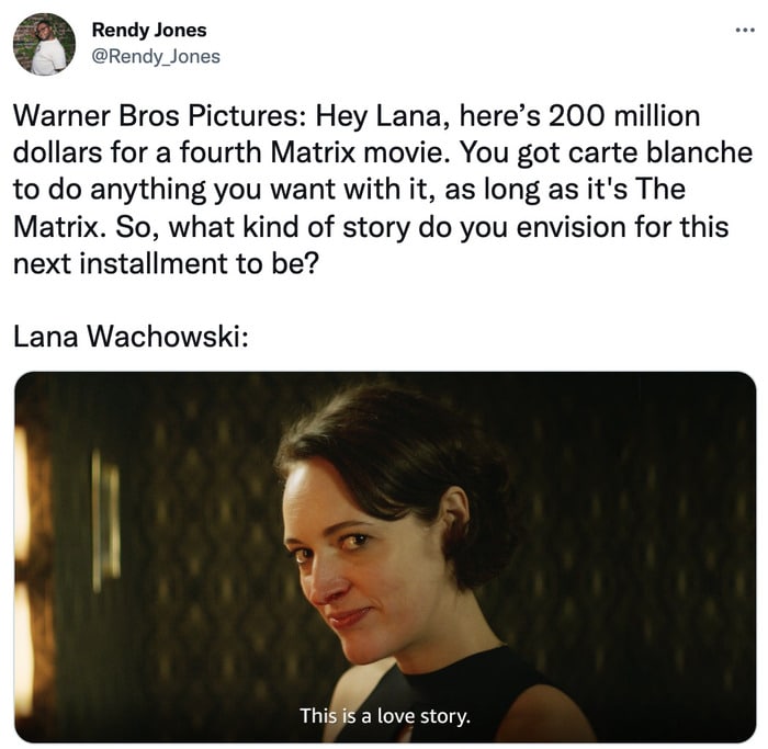 Matrix Resurrections Memes - Fleabag love story