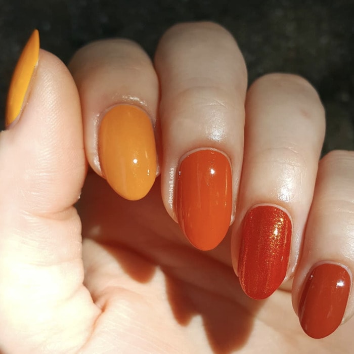 Skittles Manicure - fall colored nails