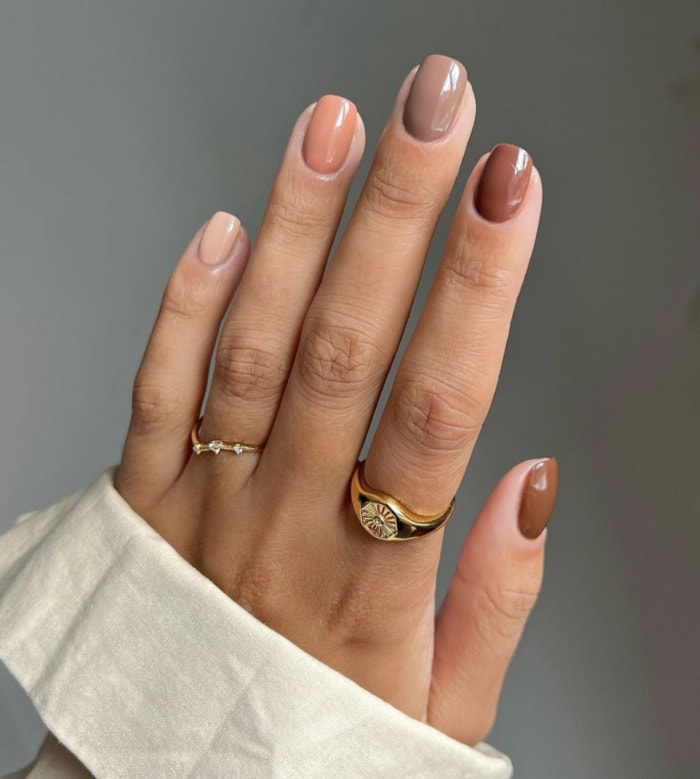 Skittles Manicure - nude nails