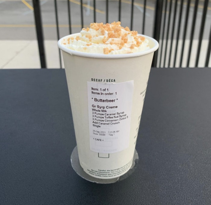 Starbucks Secret Menu Hot Drinks - Butterbeer
