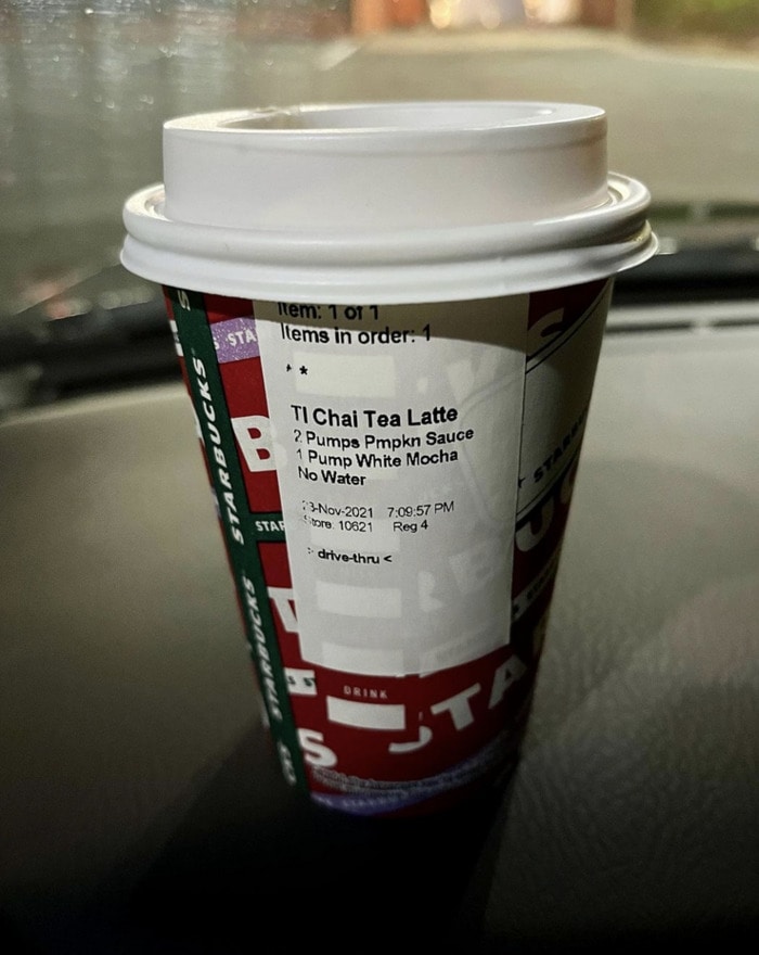 Starbucks Secret Menu Hot Drinks - Pumpkin Chai Latte