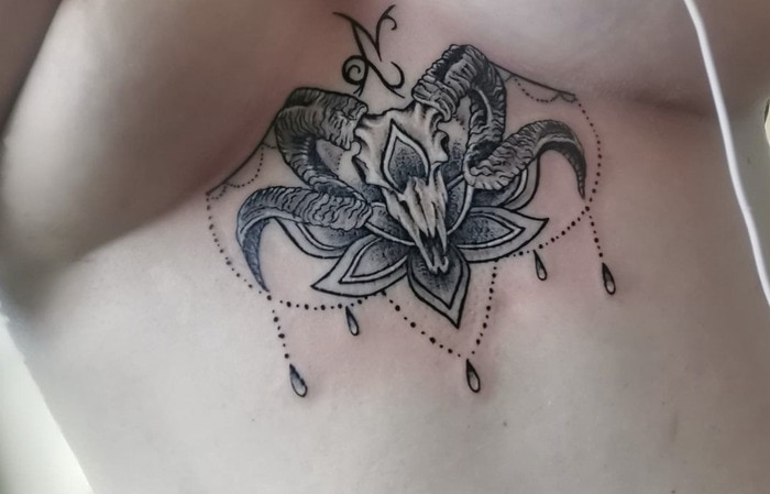 Mystic Eye Tattoo  Tattoos  Flower  Underboob Tattoo with Flowers in  Color and Wind Rose