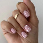 Gel Short Nail Designs - speckled short nails