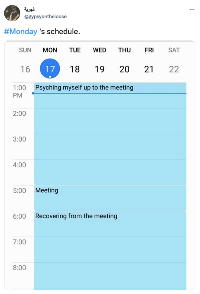 Monday Memes - meeting calendar