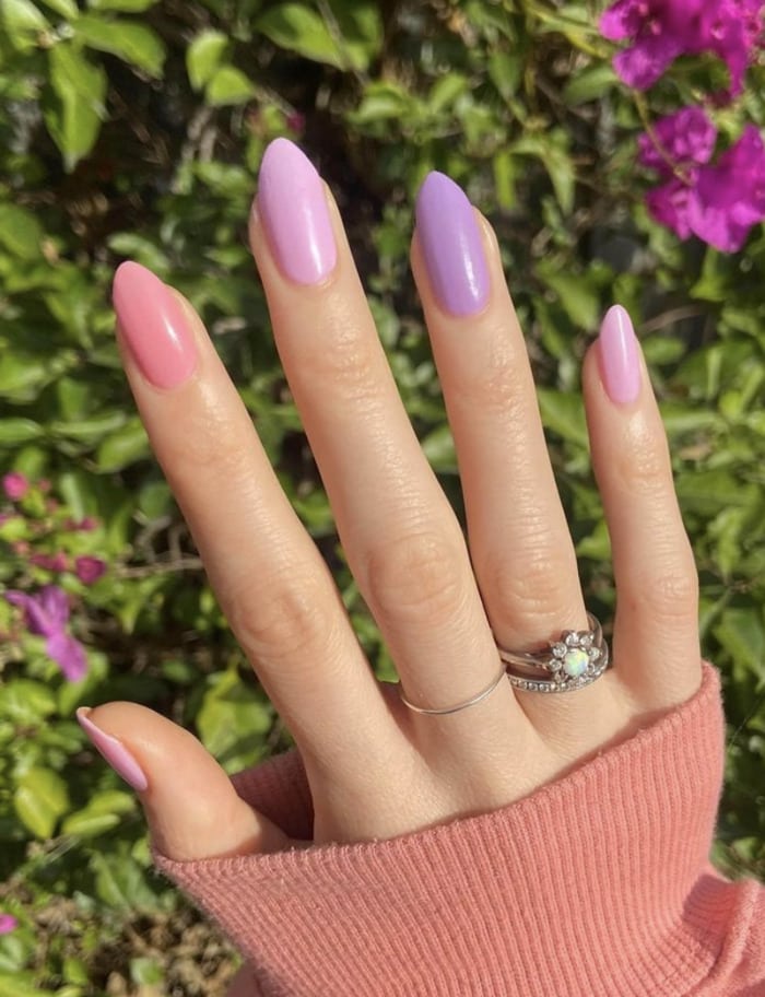 Pink Ombre Nails - pastel colors