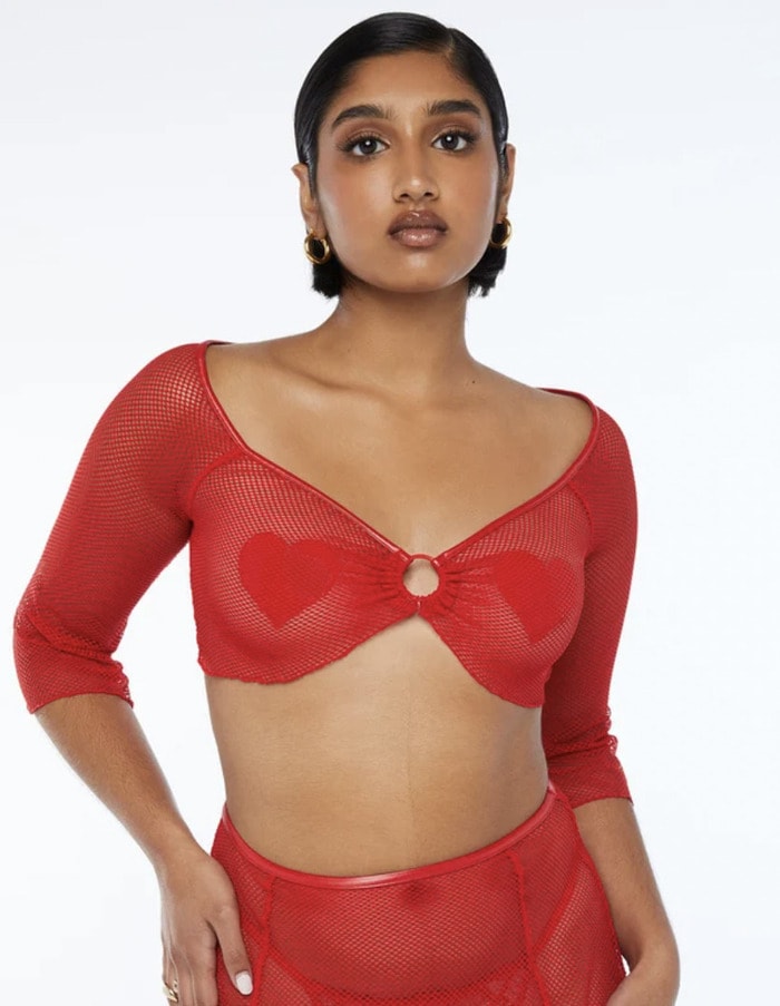 Savage X Fenty Valentine's Day 2022 - Glossy Flossy Fishnet Sleep Top