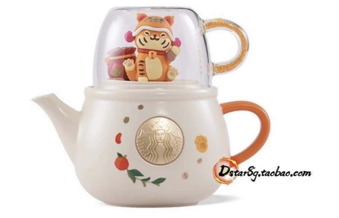 Starbucks Lunar New Year Cups - Tiger Teapot And Glass Cup Set