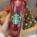 Starbucks Valentines Cups Tumblers 2022 - Plastic Cold Cup Red Glitter Hearts