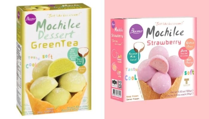 Trader Joes Mochi - Buono Mochi Ice Green Tea and Strawberry