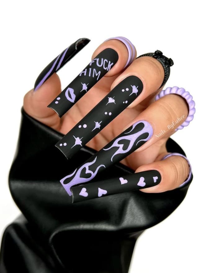 Valentine's Day Nail Designs 2022 - Anti-Valentine's Day