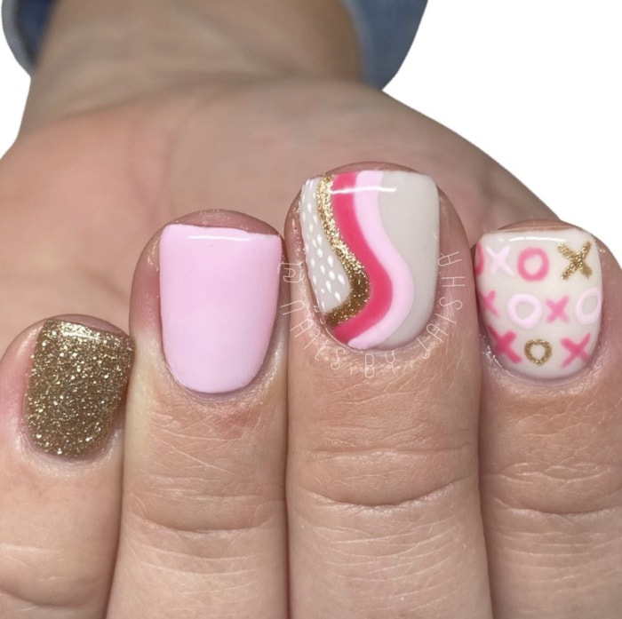 Valentine's Day Nail Designs 2022 - Rainbows and XOs
