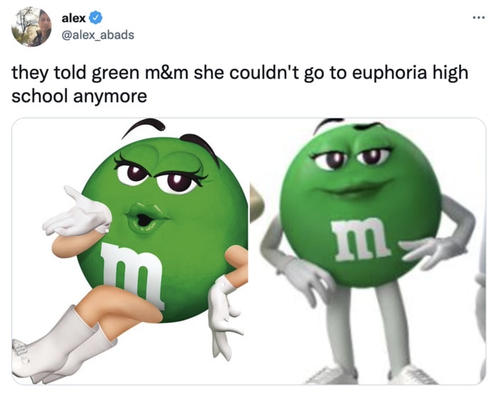 M&Ms Tweets Memes - green m&m