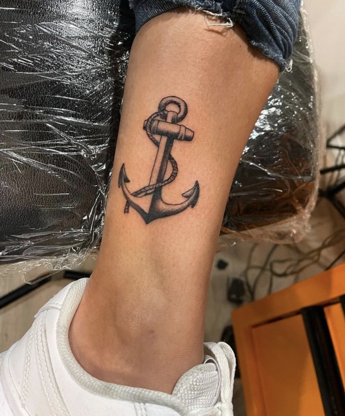 Ankle Tattoos - Anchor