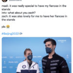 Beijing Olympics Tweets - Madi and Zach fiance in the stands
