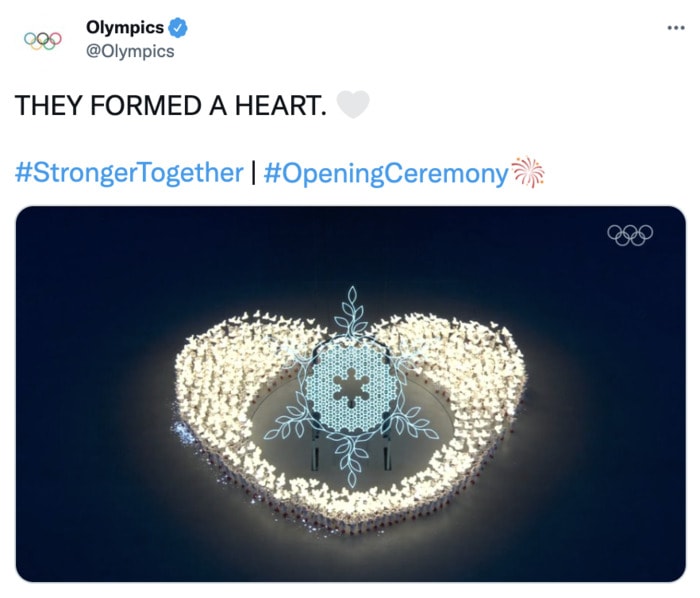 Beijing Olympics Tweets - lit up heart