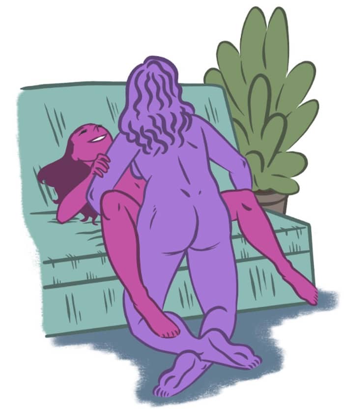 Couch Sex Positions - Kneel and Recline