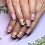 French Tip Nails - sunflower
