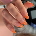 French Tip Nails - orange