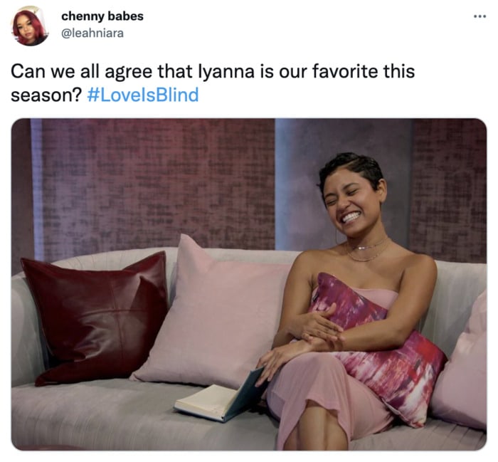 Love is Blind Tweets - Iyanna fan favorite