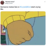 Love is Blind Tweets - Sal crying