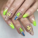Mushroom Nails - Neon trippy nails