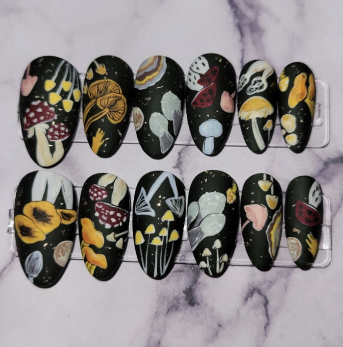 Mushroom Nails - quirky press on set