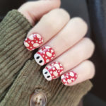 Mushroom Nails - red polka dot mushrooms